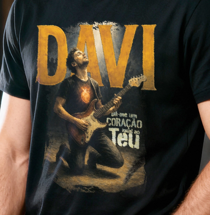 Camiseta Masculina DAVI - Dá-me um Coração Igual ao Teu