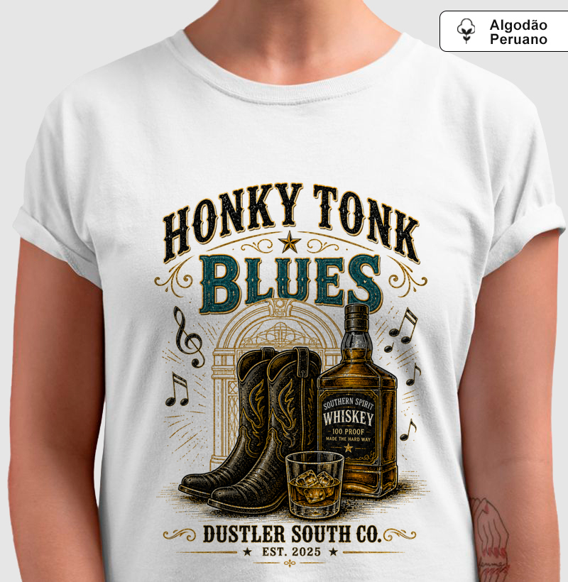 Baby Look Feminina Country Honky Tonk Blues