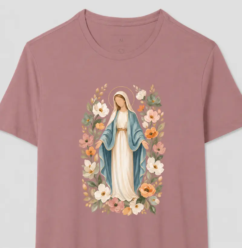 Nossa Senhora das Graças com Flores - Camiseta