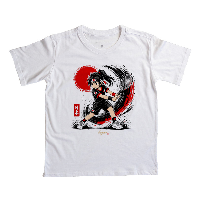Camiseta Infantil, Menina, Juvenil Tênis "Mini Tênista Jpn" - Algodão 100% 