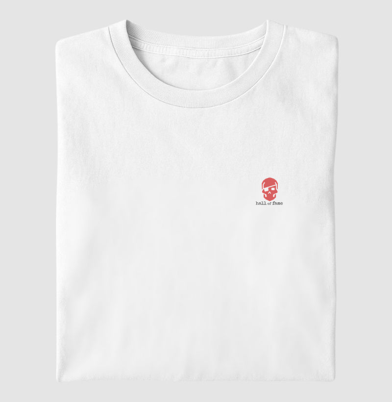 Camiseta Masculina Estampada minimal 100% Algodão premium Hall of Fame – Caveira