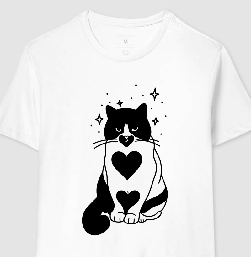 Camiseta Gato Coração