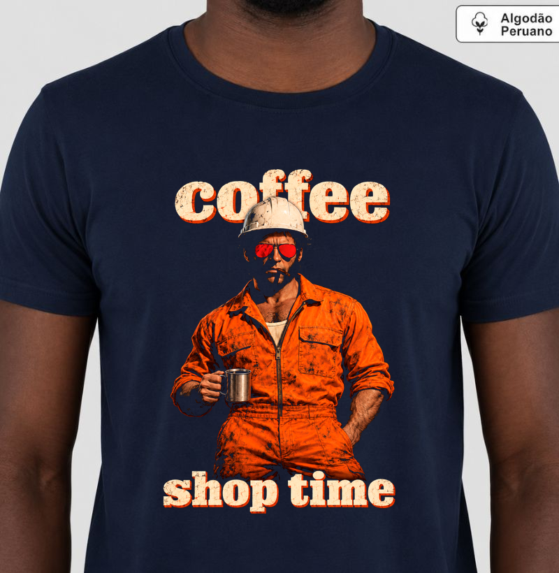 Coffee Shop Time - Wolverine - Camiseta Algodão Peruano