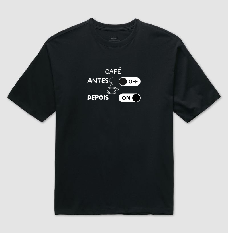Camiseta cafe antes e depois