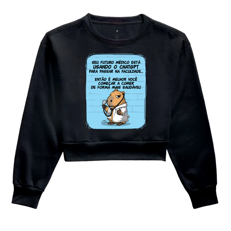 Camiseta Capivara Médico - Cropped Moletom