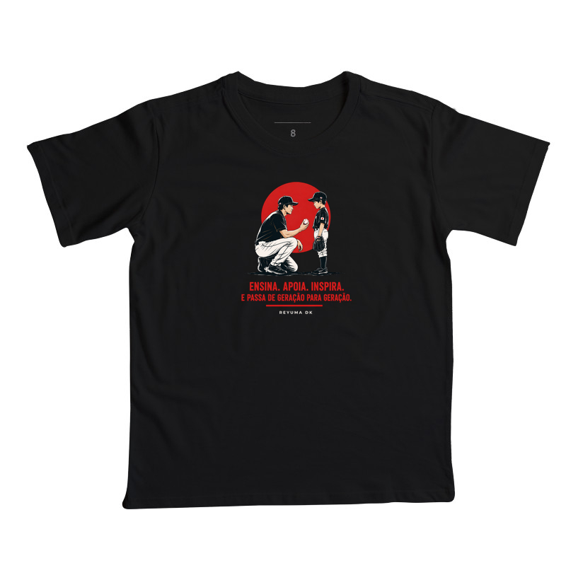 Camiseta Infantil, Menino, Menina, Juvenil Baseball - " Geração em Geração Algodão 100%" - Pai e Filho - Camiseta Infantil