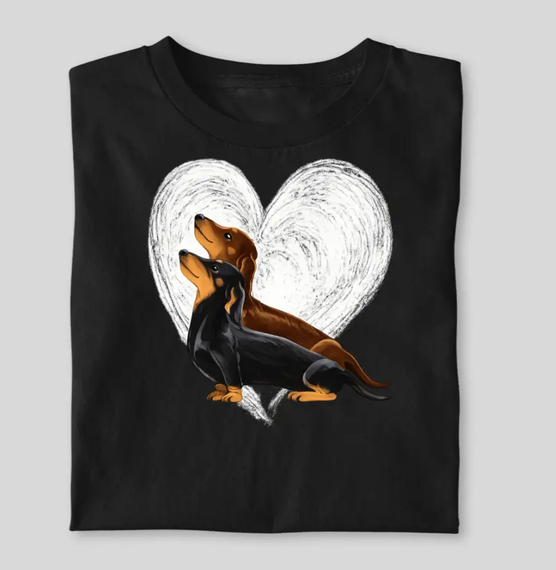 Dachshunds no coração de giz