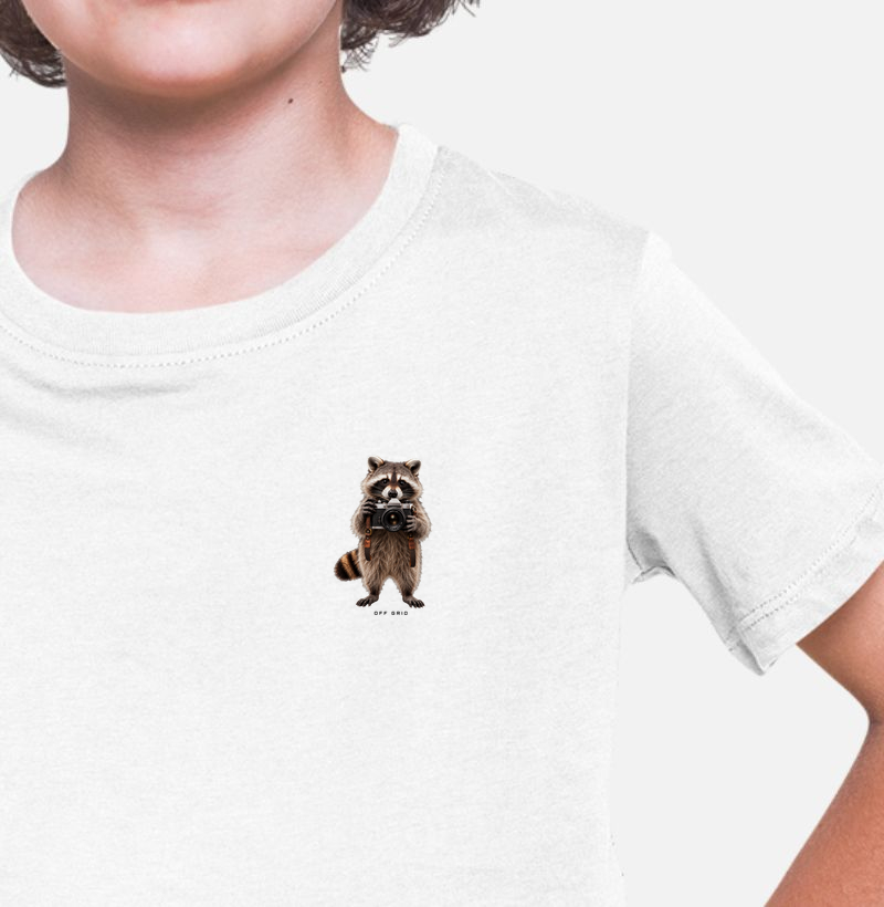 Guaxinim Fotógrafo - Camiseta Infantil