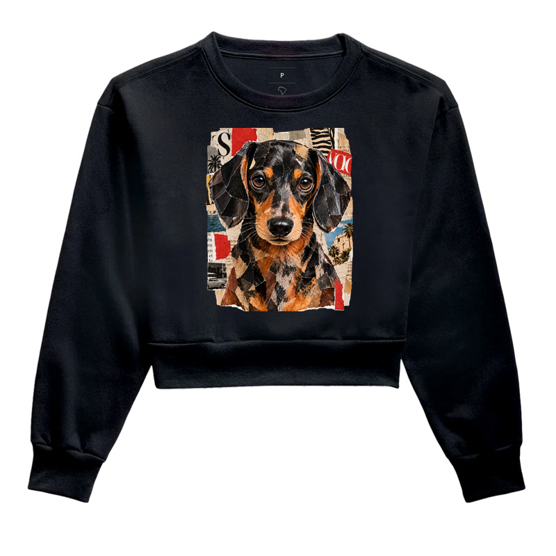 Dachshund Magazine Collage - Cropped Moletom