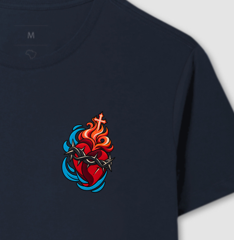Sagrado Coração de Jesus Cores Vivas - Camiseta