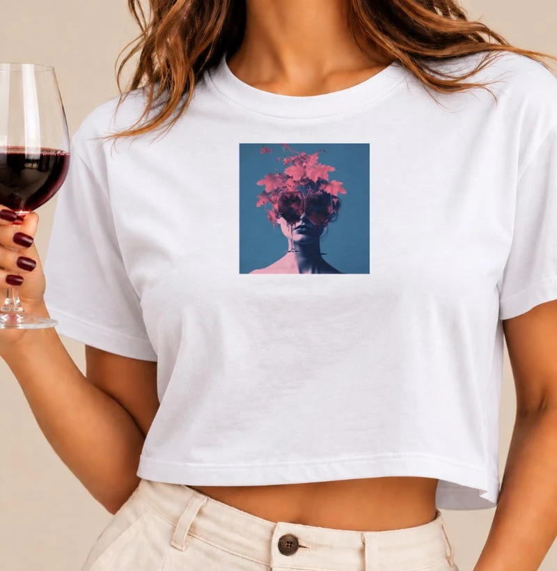 Camiseta Vinho na Alma - Cropped