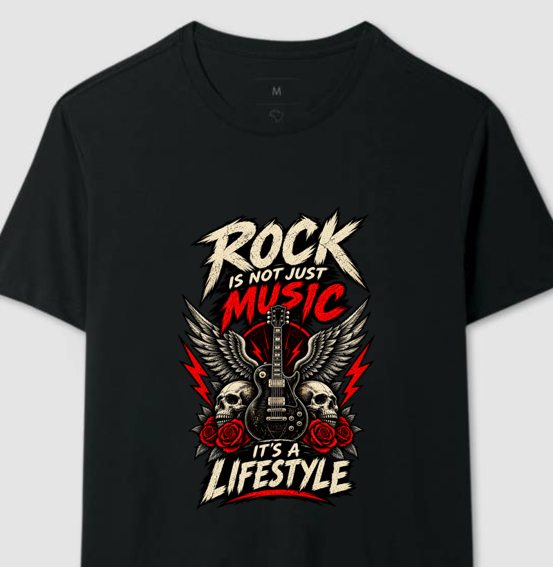 Camiseta Rock Is Not Just Music It’s a Lifestyle - Camiseta