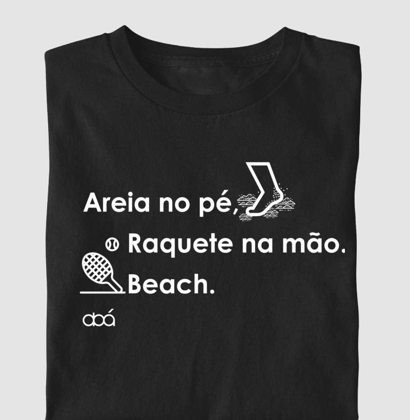 Areia no pé Raquete na Mão