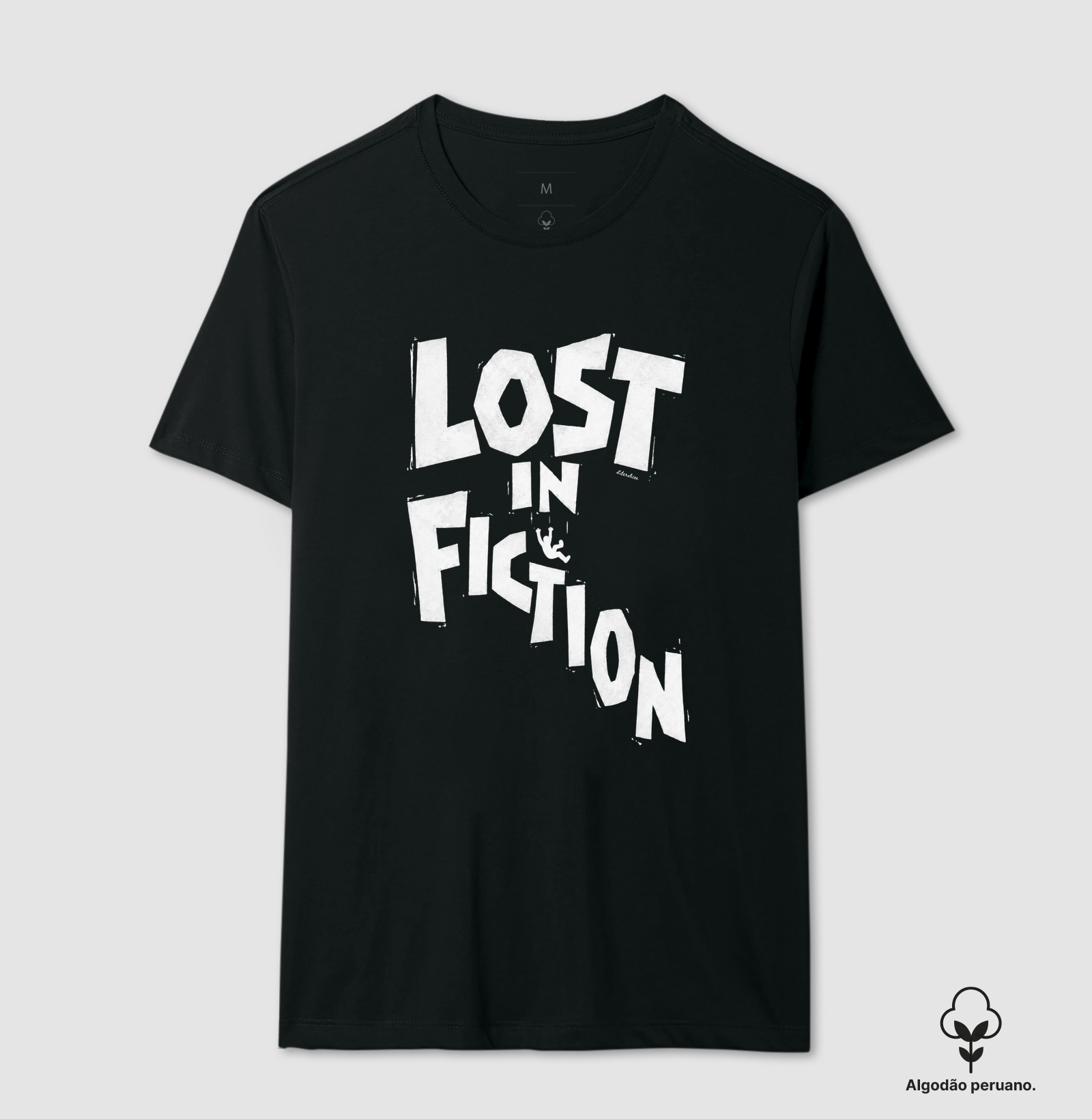 Camiseta Lost in Fiction - Camiseta Algodão Peruano