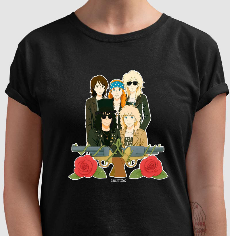 Camiseta Fã de Guns N' Roses - Cartoon