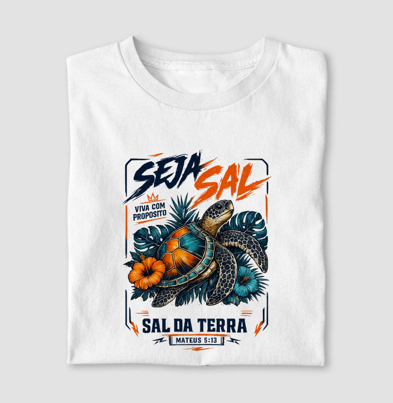 Seja Sal da Terra – Mateus 5:13 Estampa Tartaruga Tropical