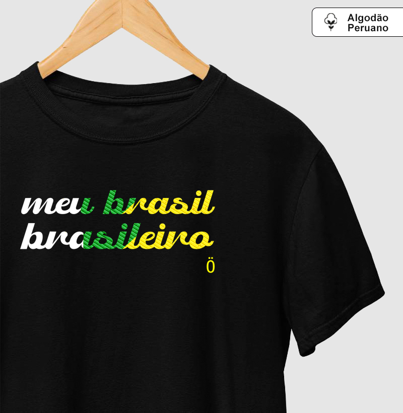 meu brasil brasileiro bandeira - Algodão Peruano