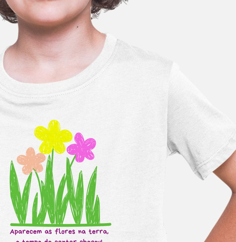Camiseta Infantil O Tempo de Cantar Chegou