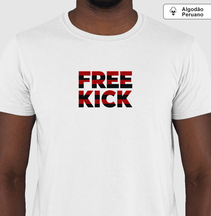 CAMISETA ALGODÃO PERUANO FREE KICK RUBRO NEGRO RJ