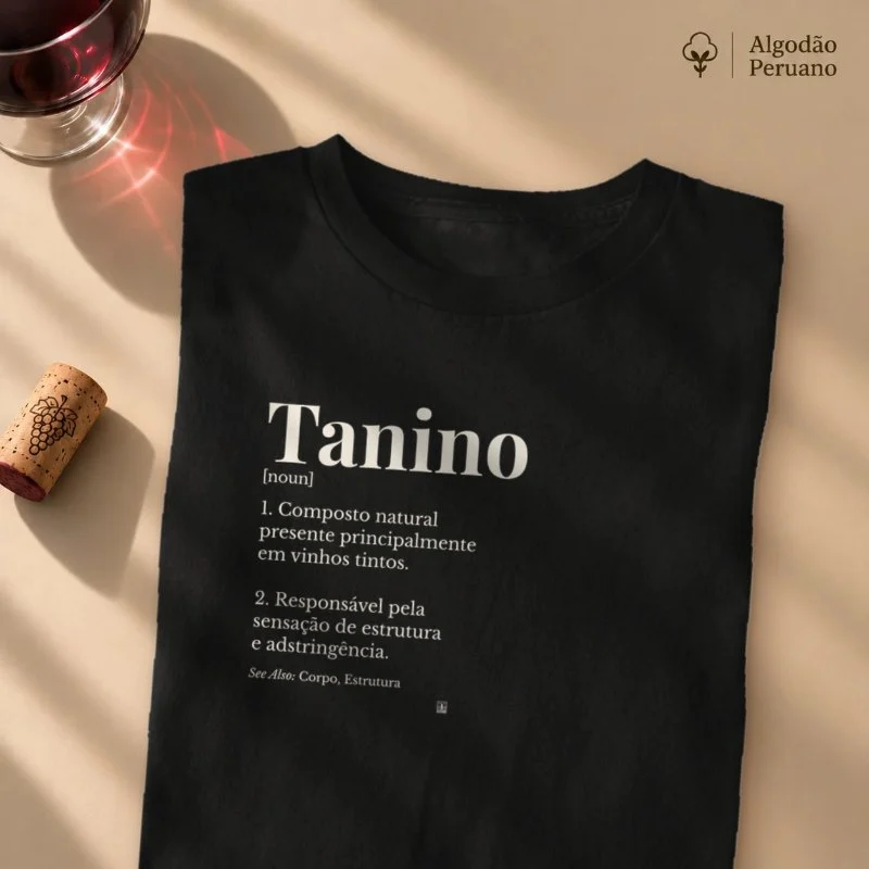 Camiseta Tanino — Wine Dictionary - Camiseta Algodão Peruano