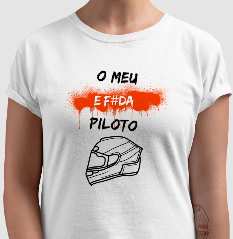 Camiseta Motociclista piloto branca