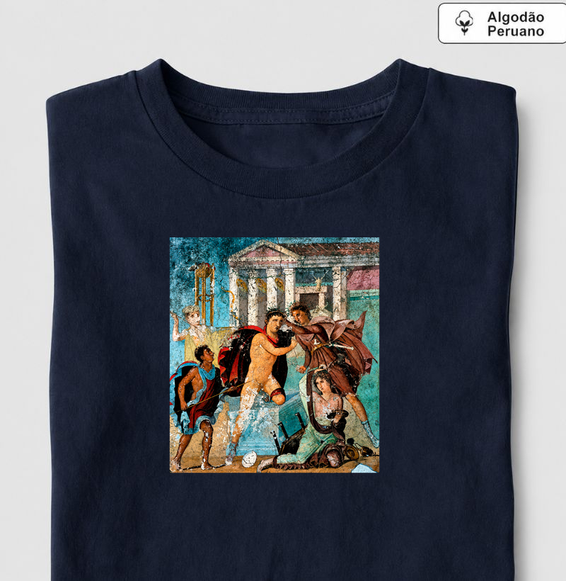 A Morte de Neoptólemo — Pompeia - Camiseta Algodão Peruano