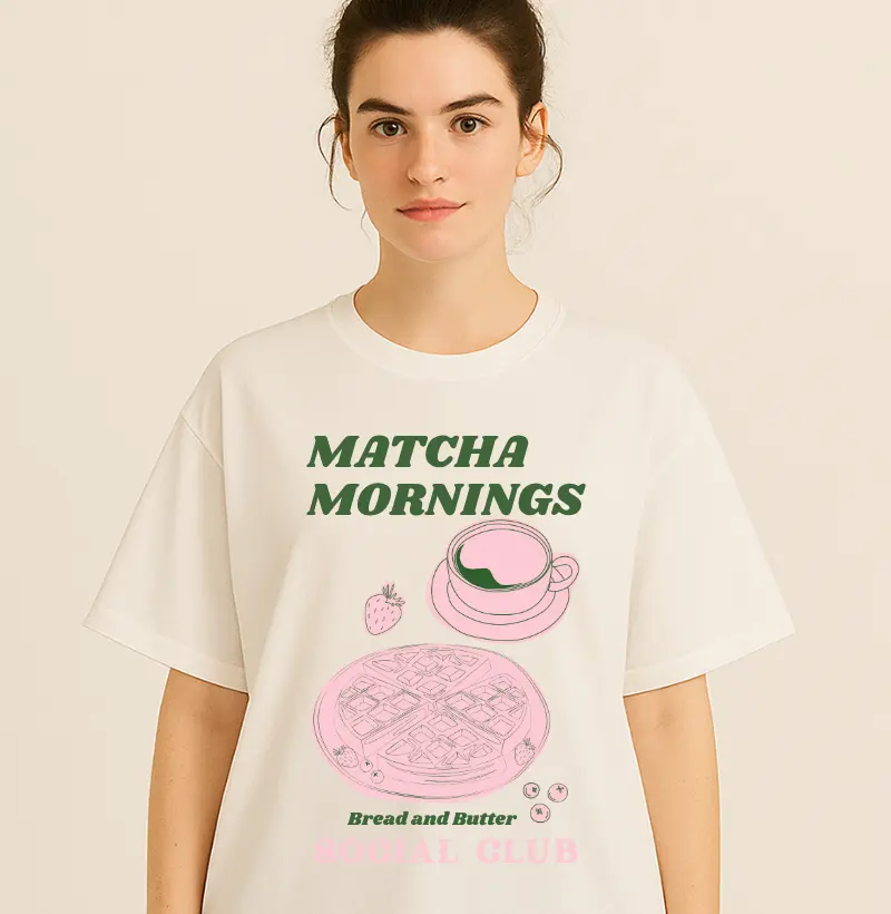 Camiseta Oversized Matchá Mornings