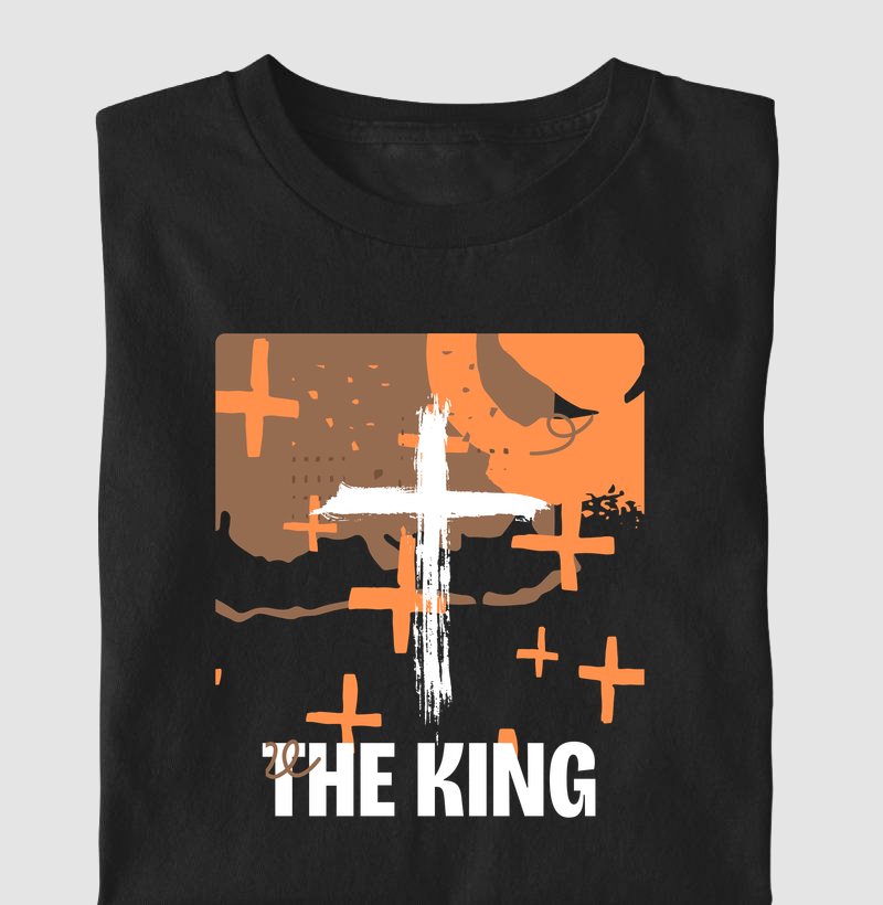 Camiseta Masculina THE KING - Estampa Branca - Camiseta