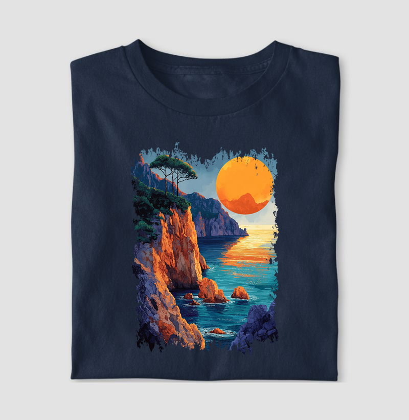 Camiseta Costa Amalfitana e Sua Águas Cristalinas