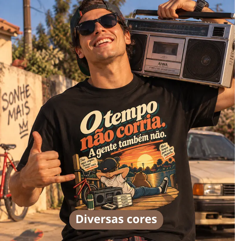 O TEMPO NÃO CORRIA. A GENTE TAMBÉM NÃO - Modo Capivara - Camiseta