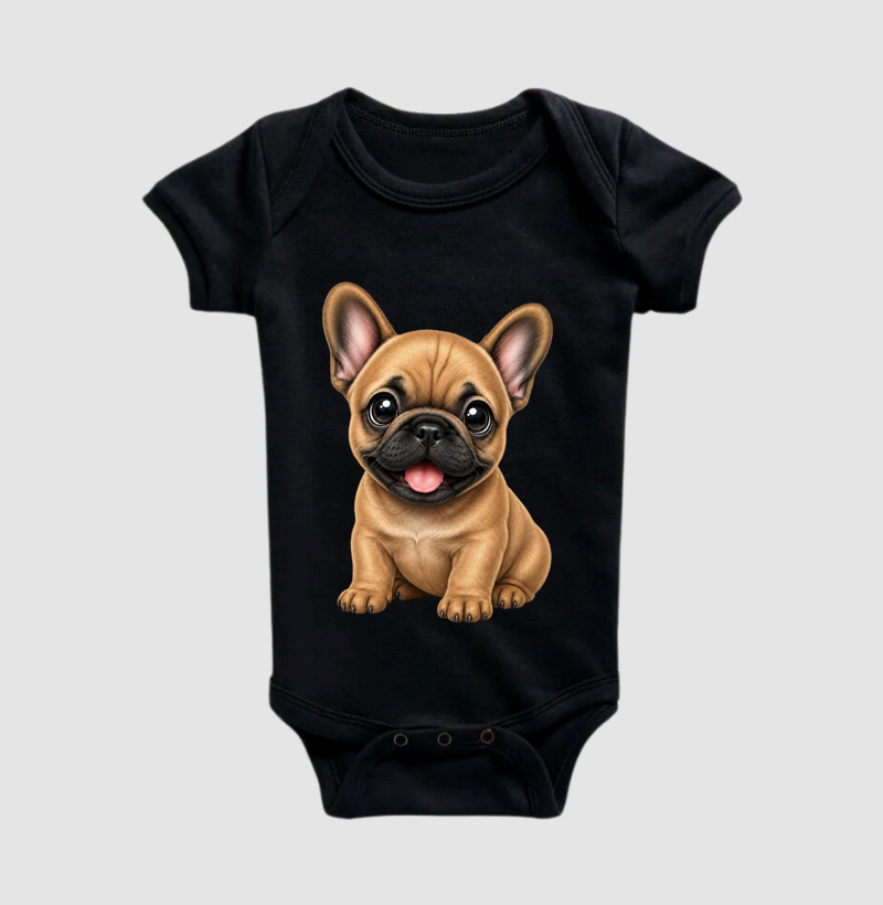 Bulldog (Buldogue) Francês - Desenho Animado - Body Infantil