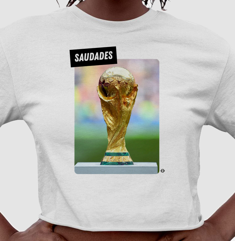 feminina de futebol estampa "saudades copa do mundo" joga bonita