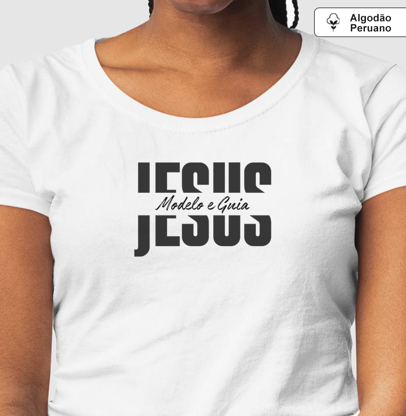 Algodão Peruano - Jesus Modelo e Guia letras vazadas