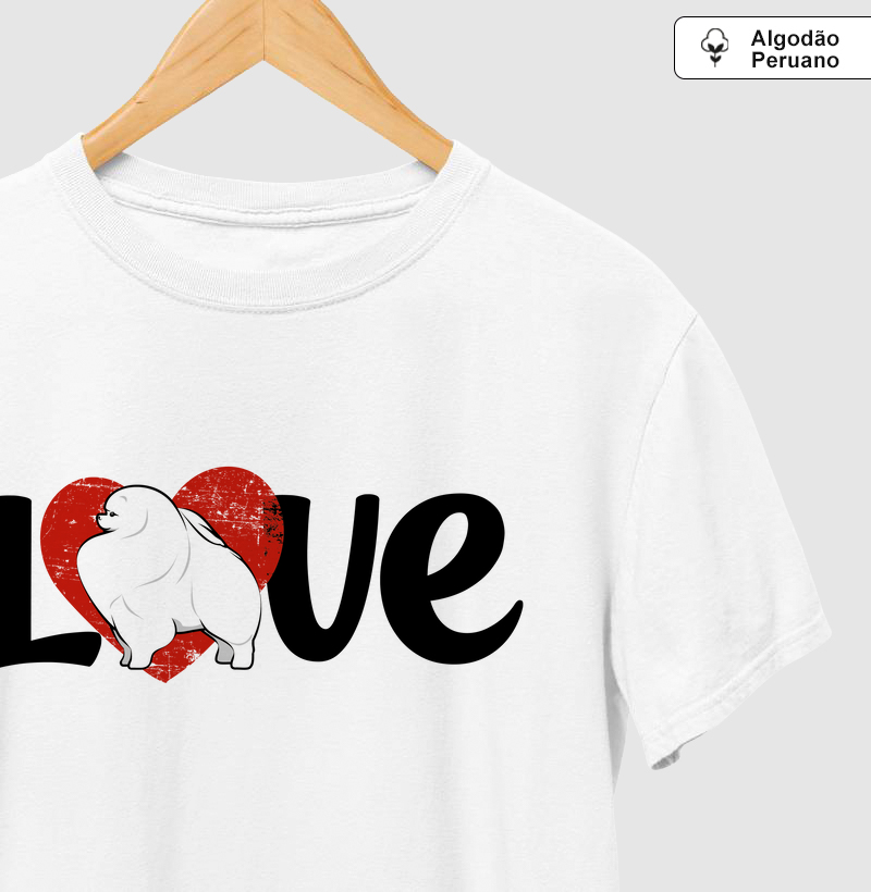 Camiseta Algodão Peruano Pomerania Love