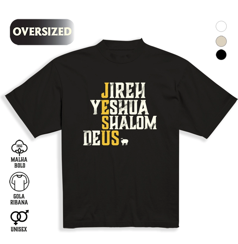 Camiseta Oversized Palavras de Fé