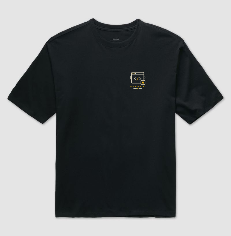 Camiseta Oversized JavaScript Code — Estampa de Bolso