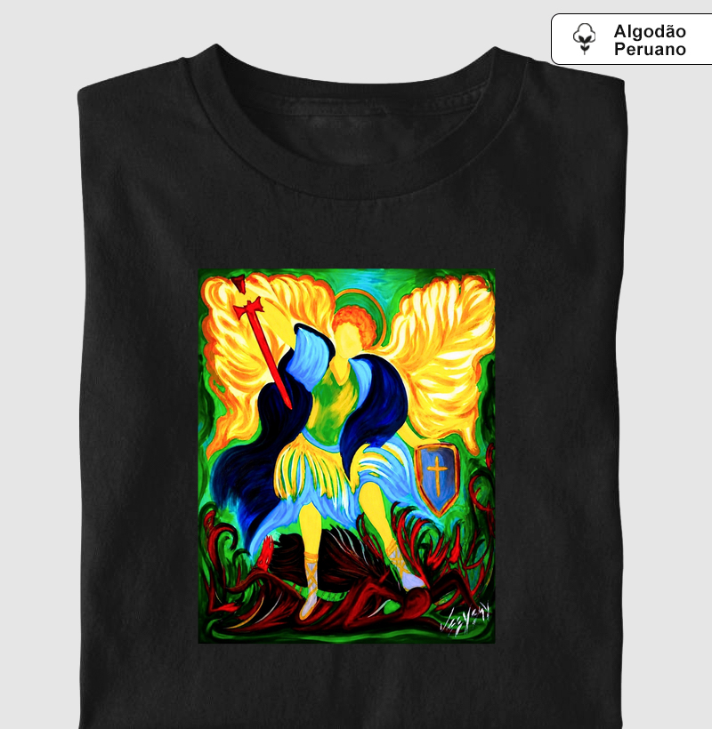 Camiseta Algodão Peruano São Miguel Arte Sacra