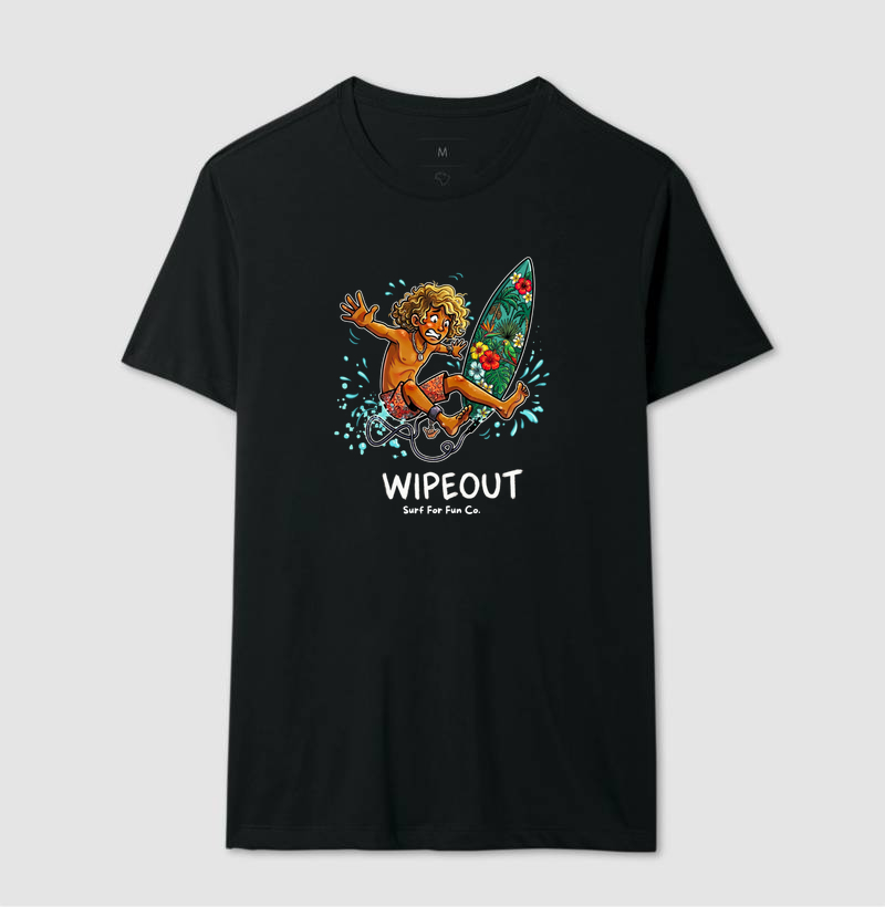 Estampa Exclusiva Surf "WIPEOUT" - Camiseta Masculina de Alta Qualidade | Surf For Fun Wear