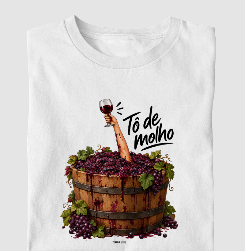 Camiseta Vinho - “Tô de Molho” – Humor & Wine Mood - Camiseta