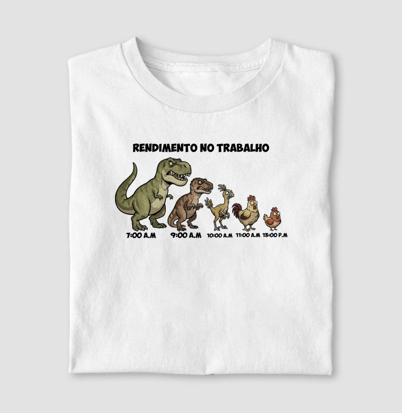 Camisa Algodão Estampada Rendimento no Trabalho Premium Dinoloco