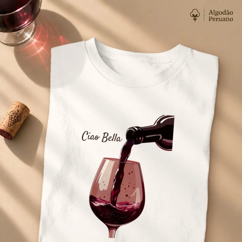 Camiseta Ciao Bella - Camiseta Algodão Peruano
