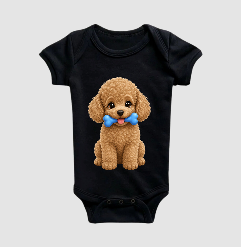 Poodle Marrom - Desenho Infantil - Body Infantil