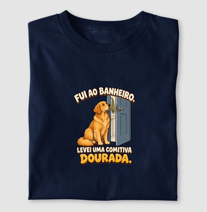 Fui ao banheiro. Levei uma comitiva dourada.