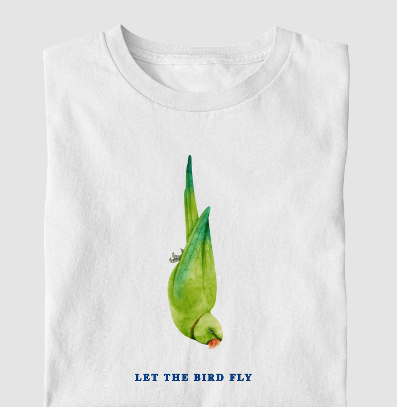 Camiseta Infantil Algodão com Estampa de Periquitinho Verde – Bird Club