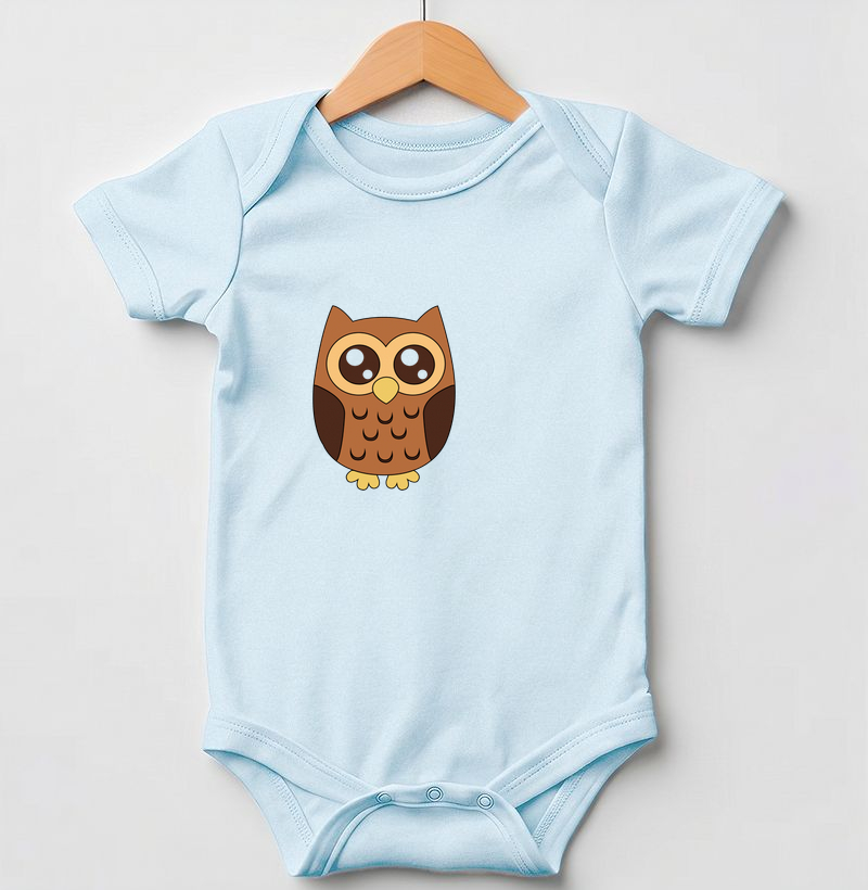 Body Infantil Corujinha Fofa. Coleção Kids. Meninos e Meninas. Algodão Premium.