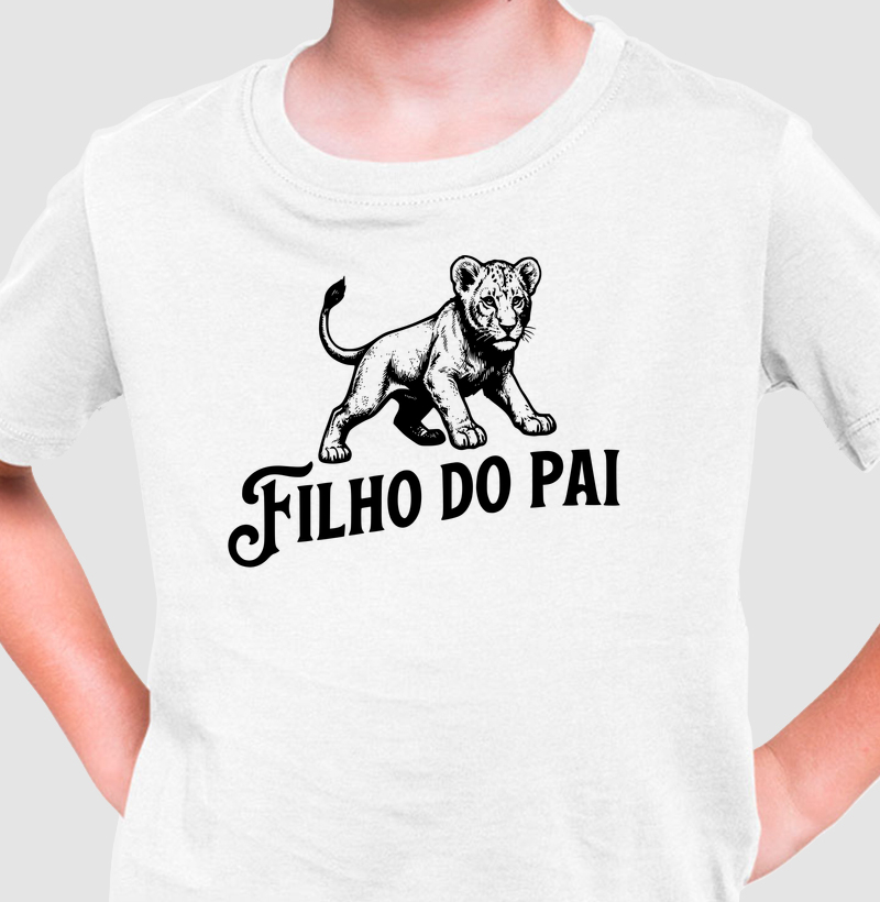 Camiseta infantil Filho do Pai - ilustração preta - Algodão Premium