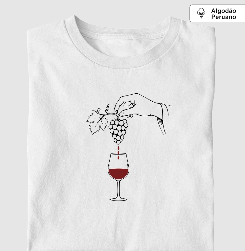 Da Uva ao Vinho - Camiseta Algodão Peruano
