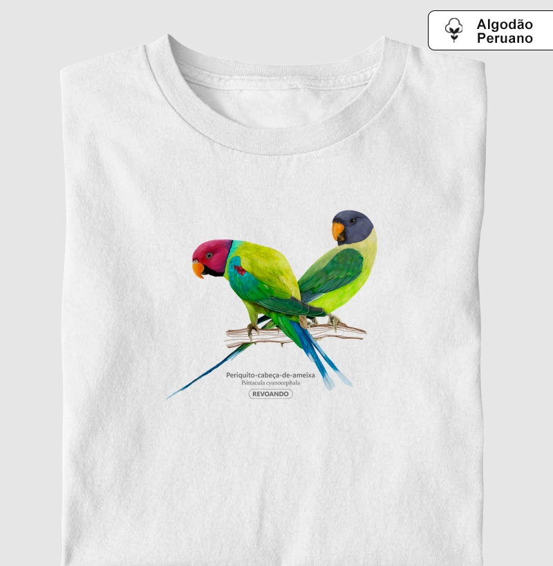 Love Friends - Periquito-cabeça-de-ameixa - Algodão Peruano