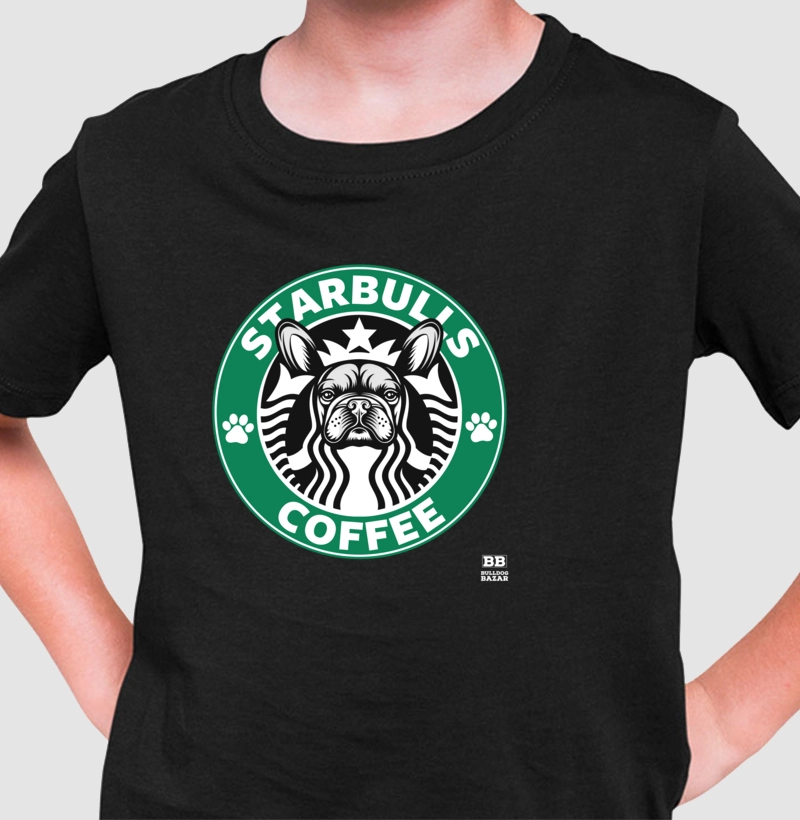 Camiseta Infantil Bulldog Frances "StarBulls Coffee"