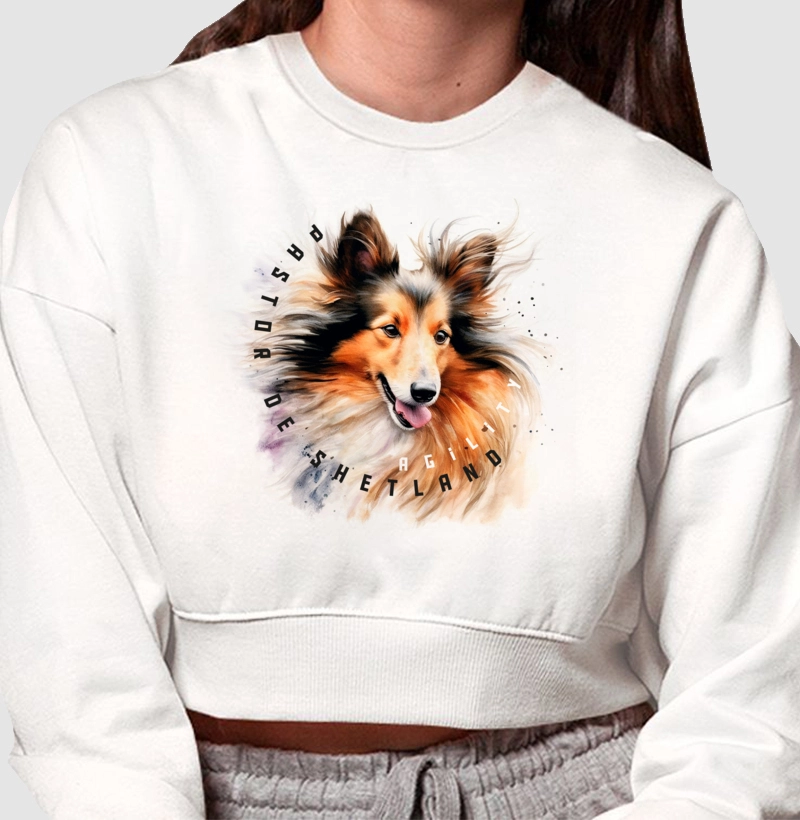 Moletom Cropped Pastor de Shetland Ai